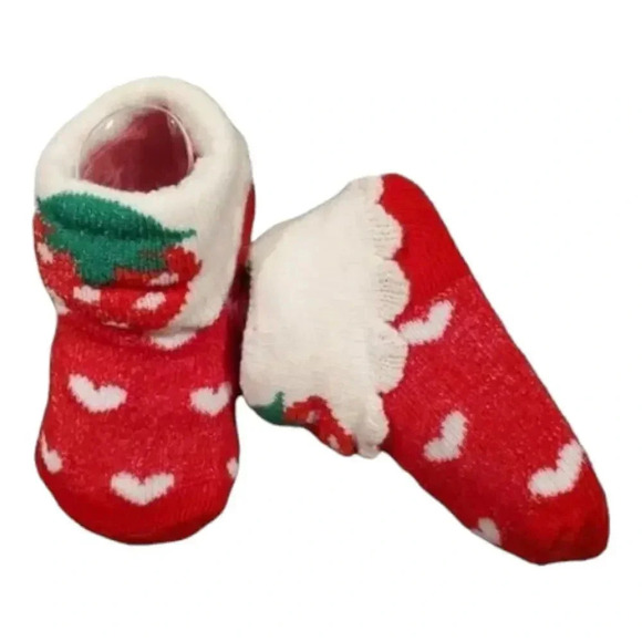 Baby Girls Bib Gift Set "Strawberry Love" Bib, Mittens, Socks baby Gift Set - Picture 5 of 6